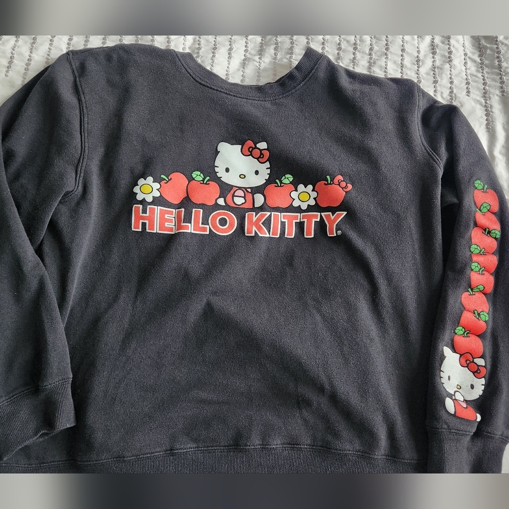 Hello Kitty Sweatshirt - Black with Apple Accents